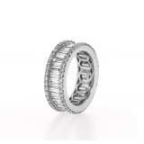 3 Row Baguette & Round Diamond Eternity Band